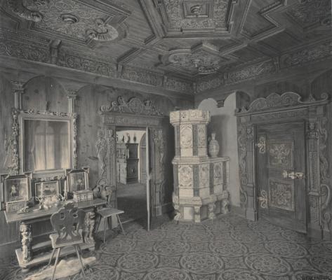 Blick in das Schweizer Zimmer als Teil der großherzoglichen Wohnung, retuschiert von Georg Rehlender, 1897/1898