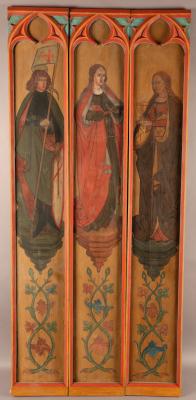 Tafeln mit dem Heiligen Georg, der Heiligen Katharina und der Heiligen Barbara, Wartburg-Stiftung Eisenach, Kunstsammlung, Inv.-Nr. M0009 f–h