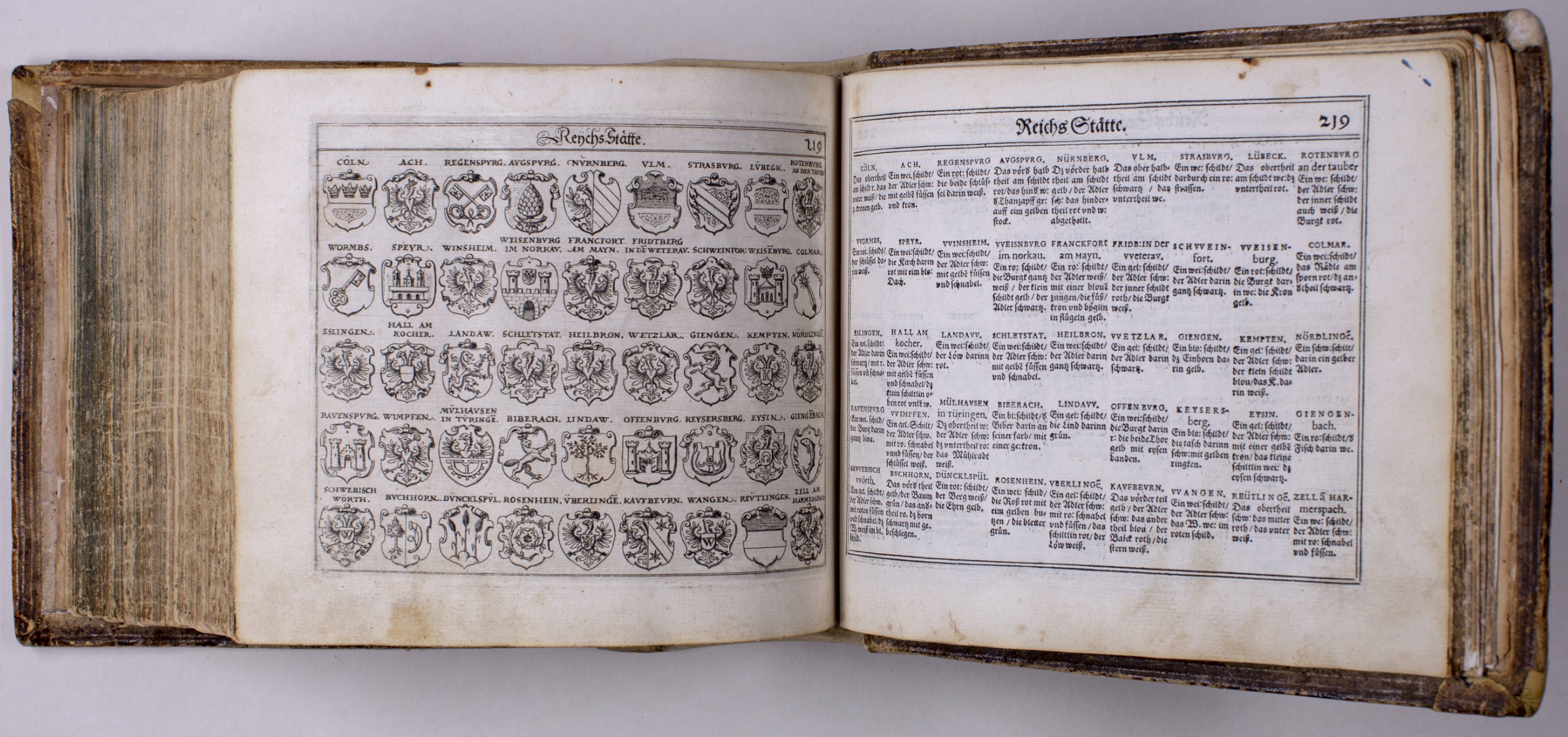 aufgeschlagenes Buch von Johann Siebmacher aus Nürnberg von 1605
